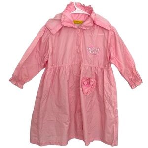 Vintage 2001 Warner Bros. Looney Tunes Pink Tweety Hooded Rain Jacket Sz 9